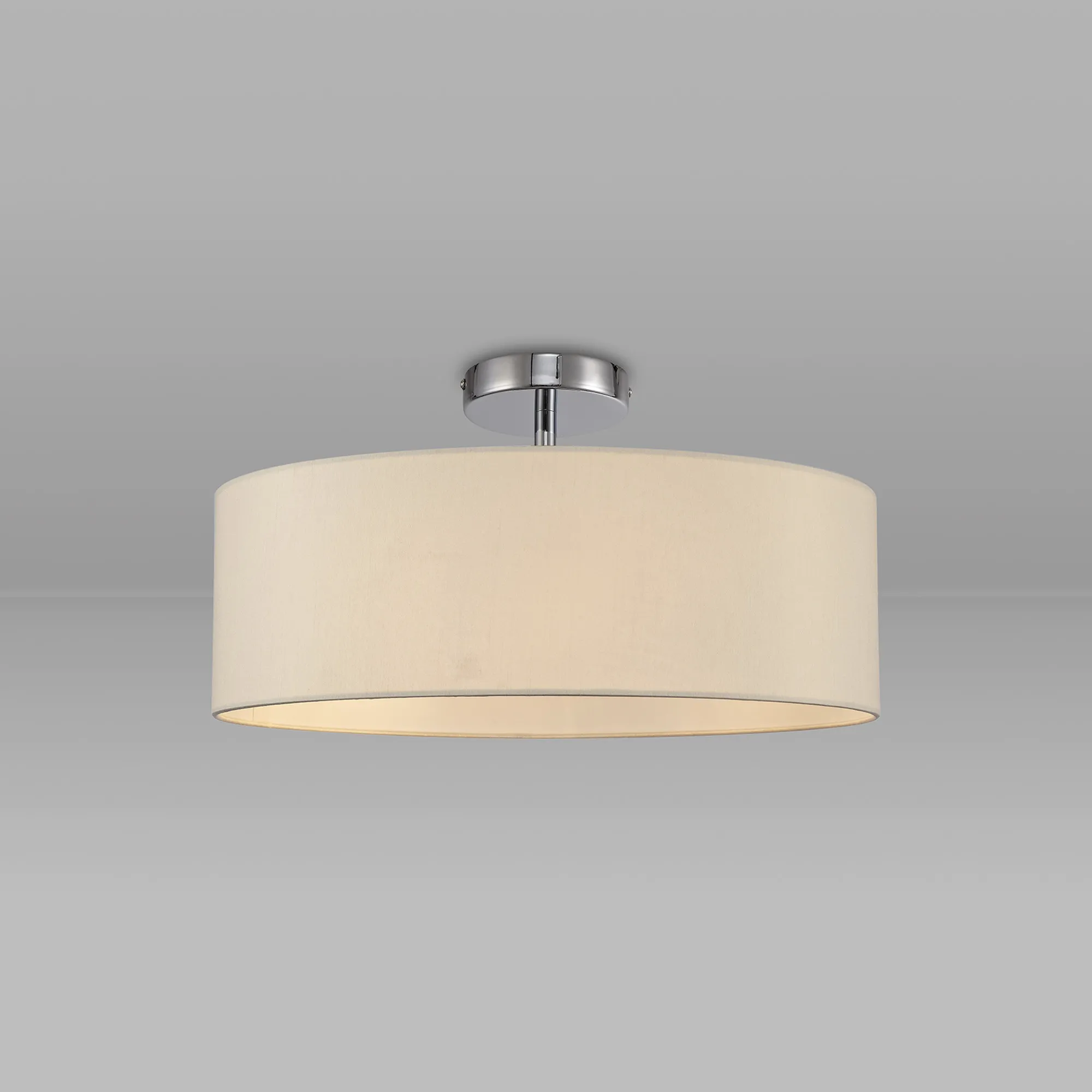 Baymont 45cm, Semi Flush 3 Light Polished Chrome, Ivory Pearl/White DK0692  Deco Baymont CH IV